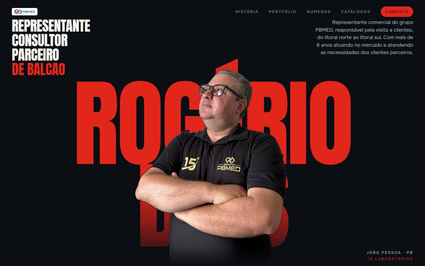 Página inicial do site Rogério Dias · Grupo PBMED no computador